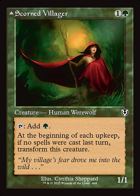 Scorned Villager // Moonscarred Werewolf (Retro Frame)