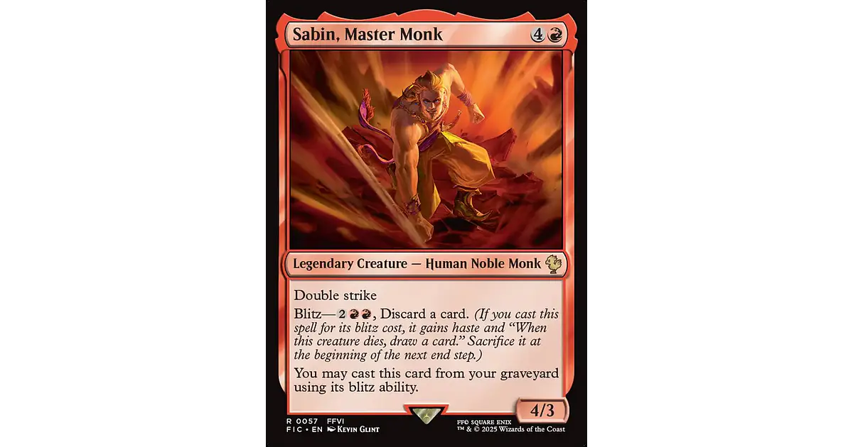 sabin mtg card Magic The Gathering - Universes Beyond - Final Fantasy - Commander One of the most iconic