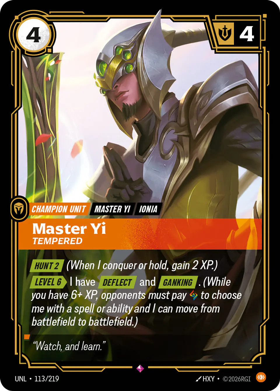 Master Yi - Tempered 1
