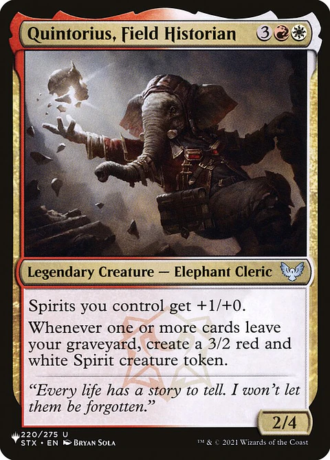 Quintorius, Field Historian (The List)