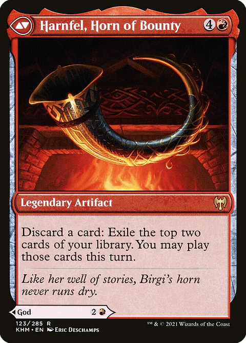 Birgi, God of Storytelling // Harnfel, Horn of Bounty