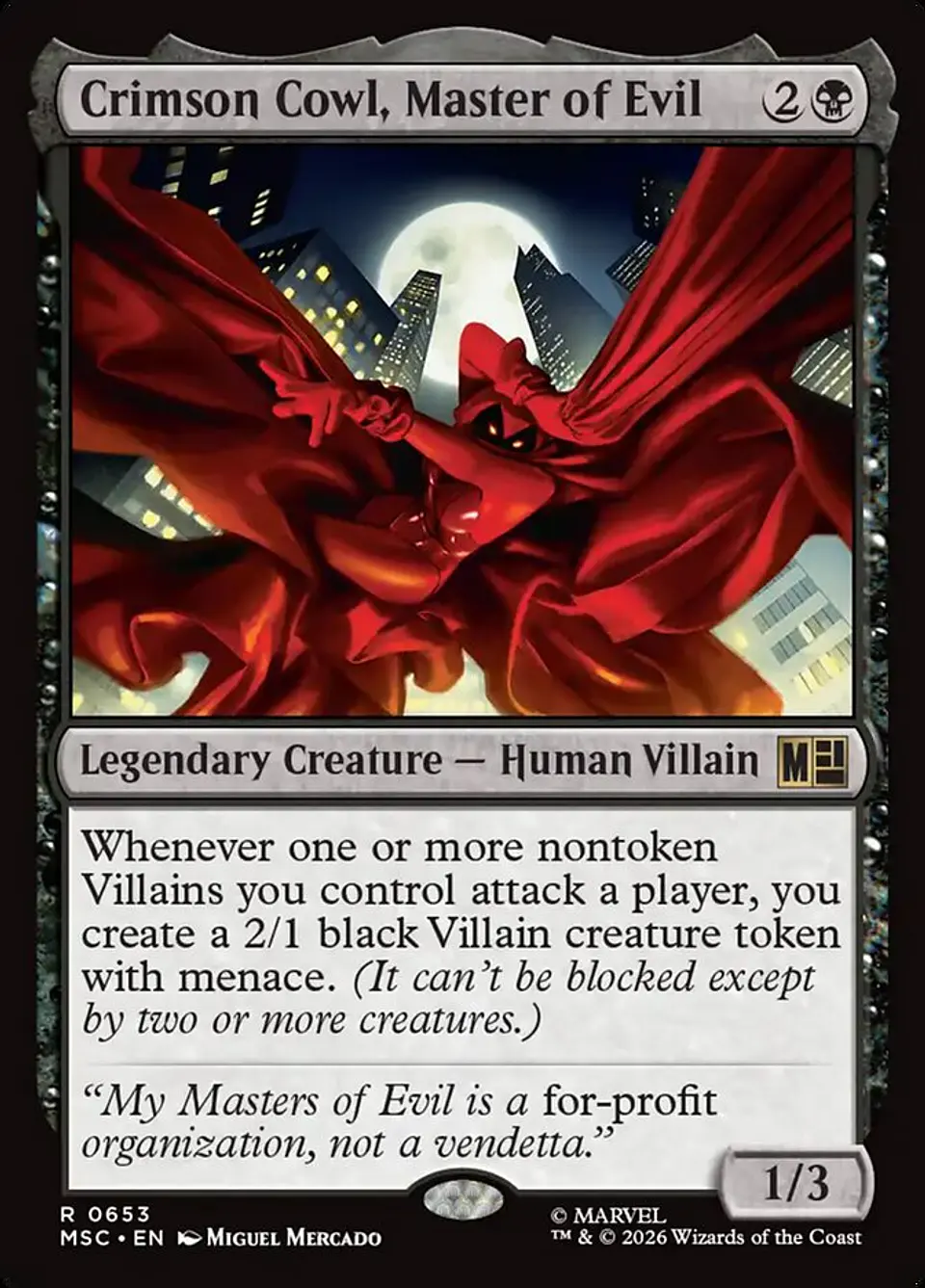Crimson Cowl, Master of Evil 1