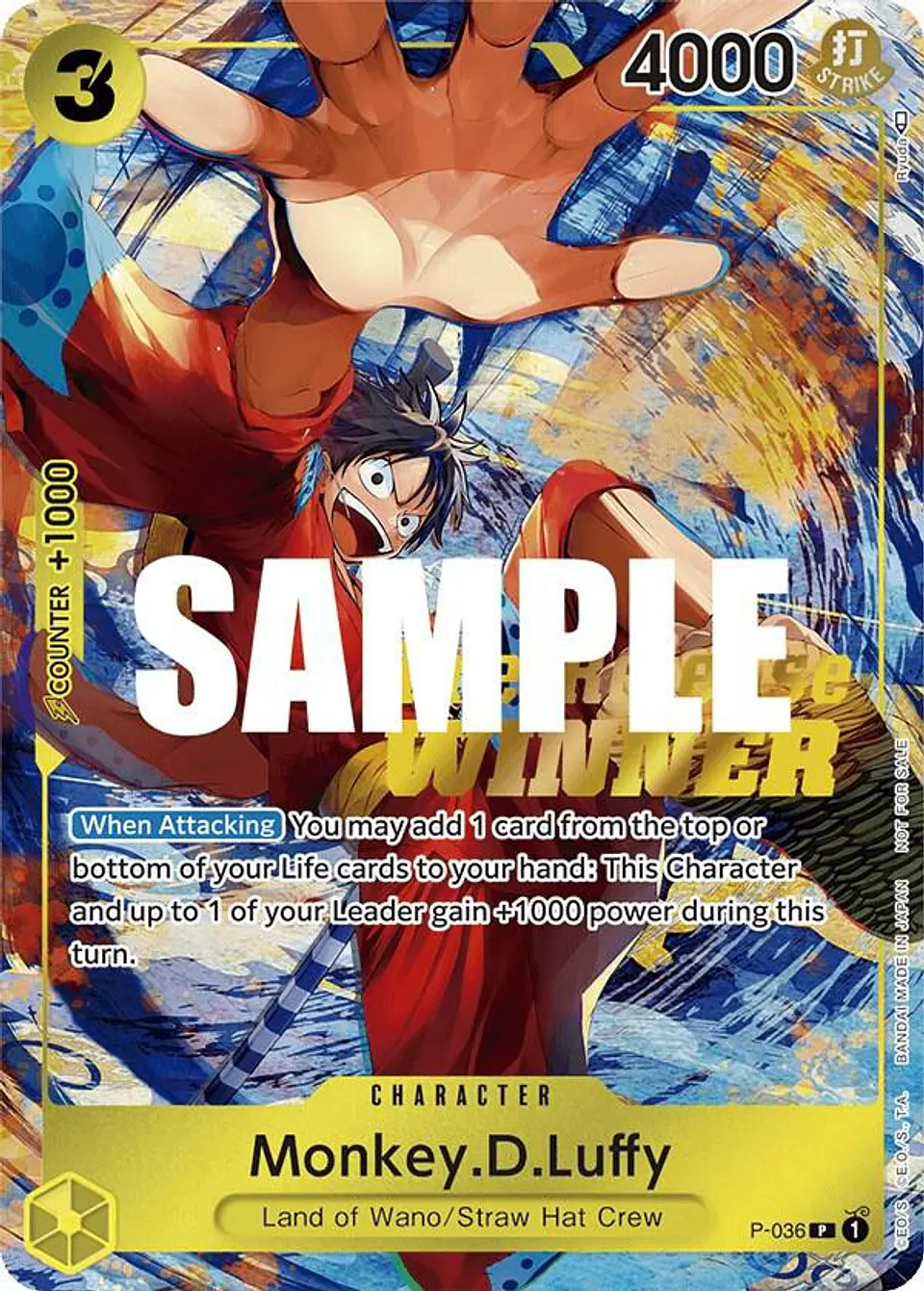 Monkey.D.Luffy (Pre-Release Tournament) (Winner) 1