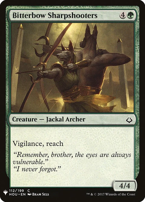 Bitterbow Sharpshooters (The List)