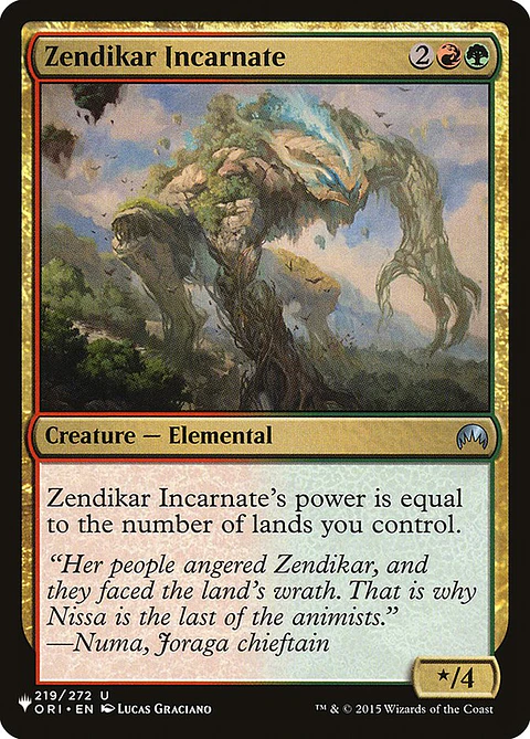 Zendikar Incarnate (The List)