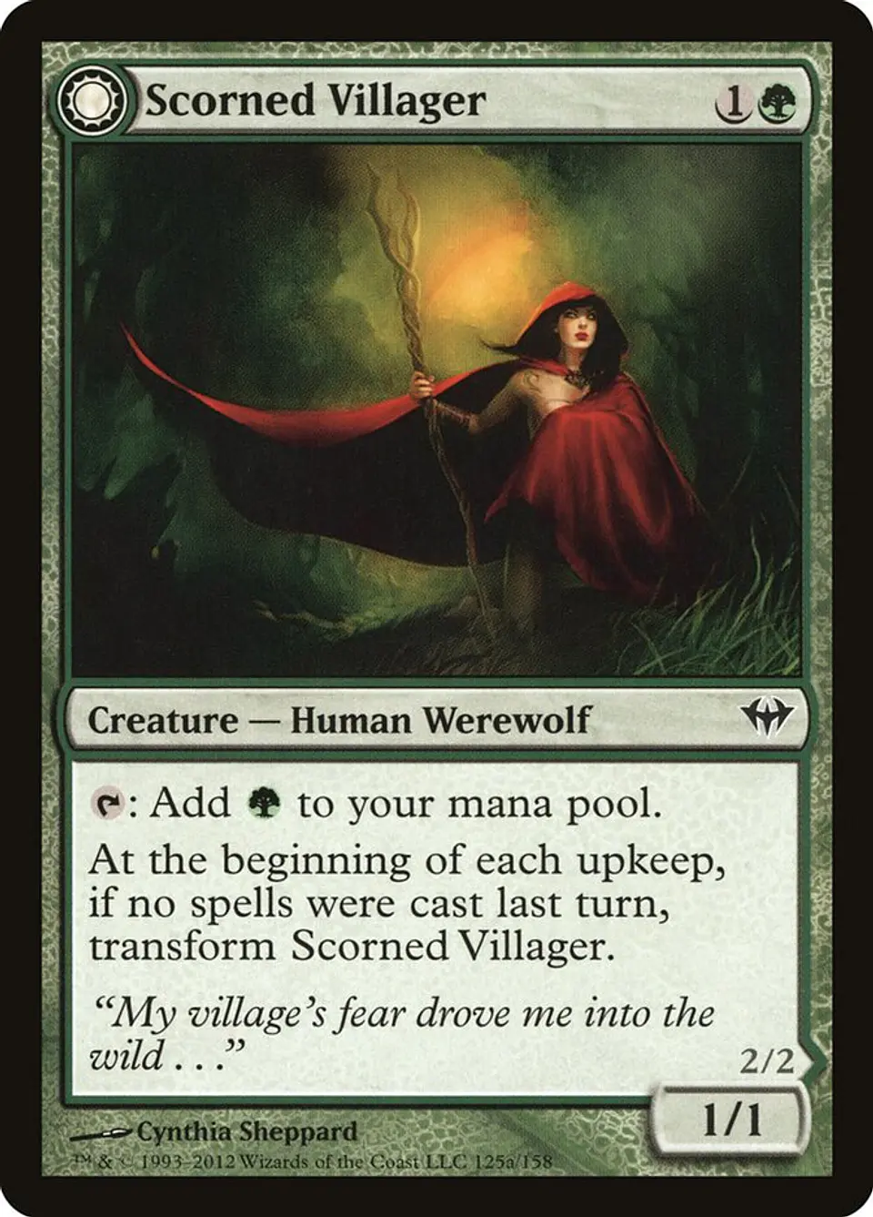 Scorned Villager // Moonscarred Werewolf 1