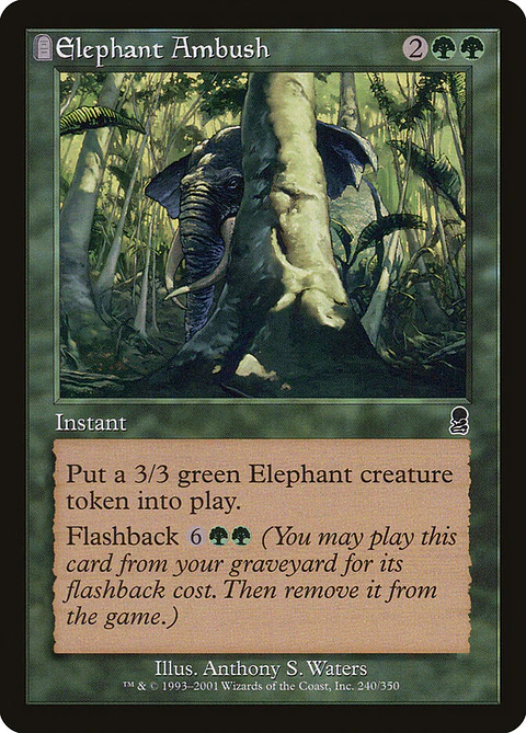 Elephant Ambush (Retro Frame)