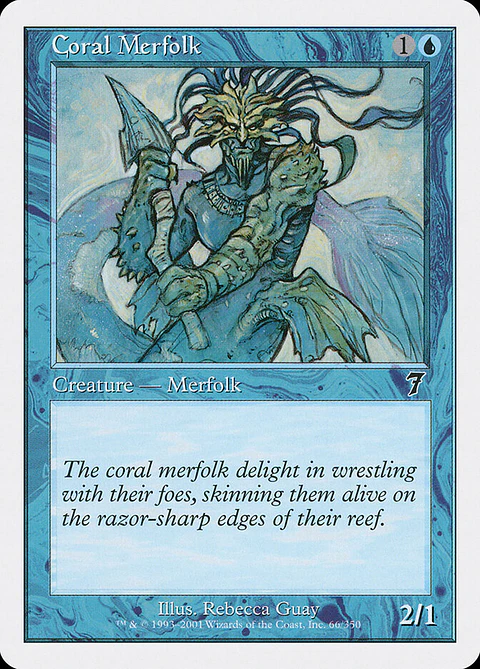 Coral Merfolk (Retro Frame)