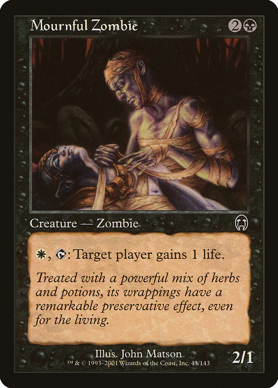 Mournful Zombie (Retro Frame) 1