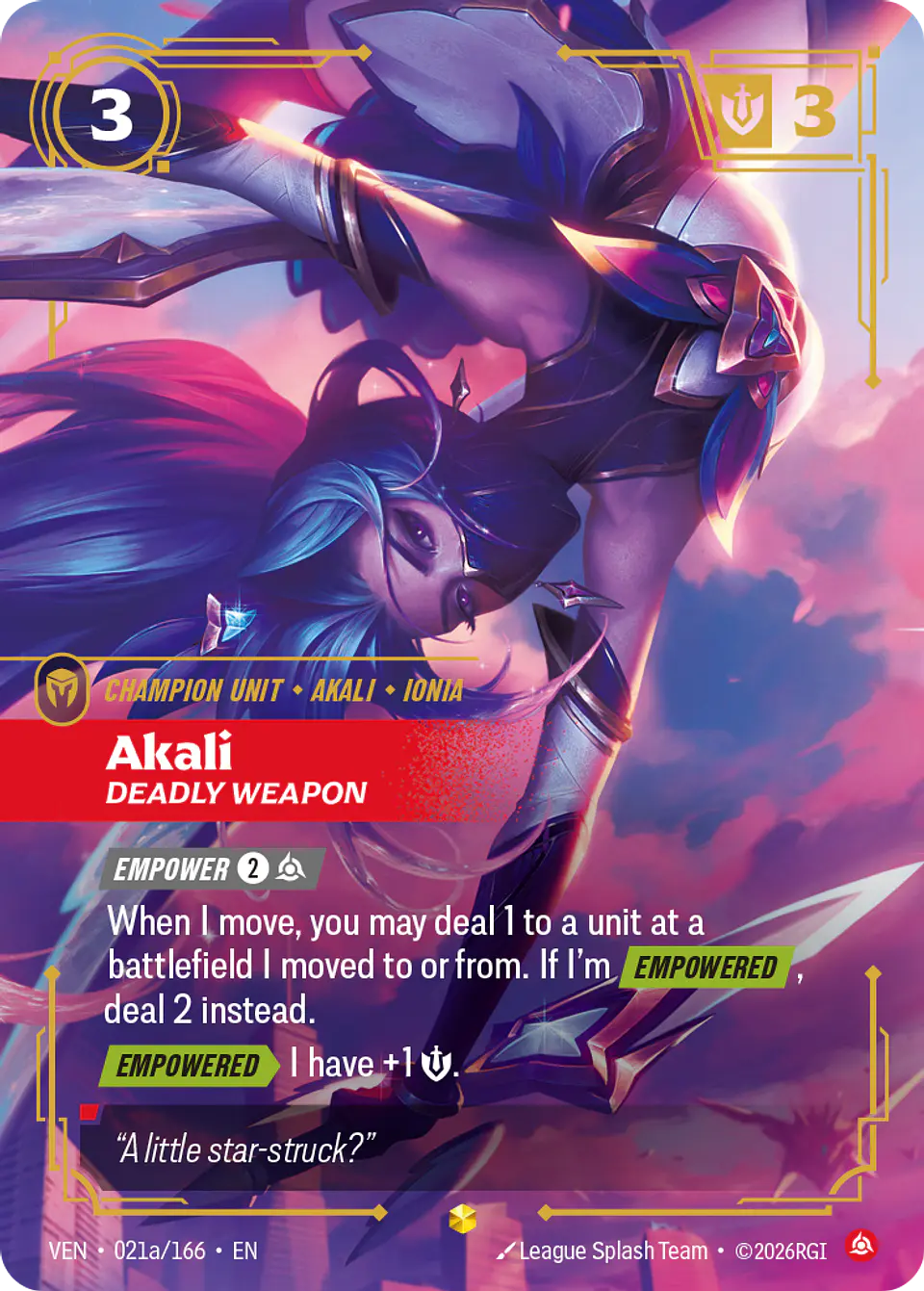Akali, Deadly Weapon 1