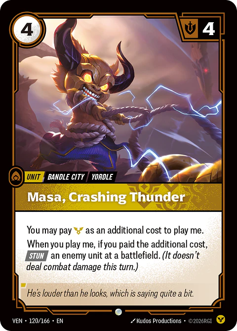 Masa, Crashing Thunder