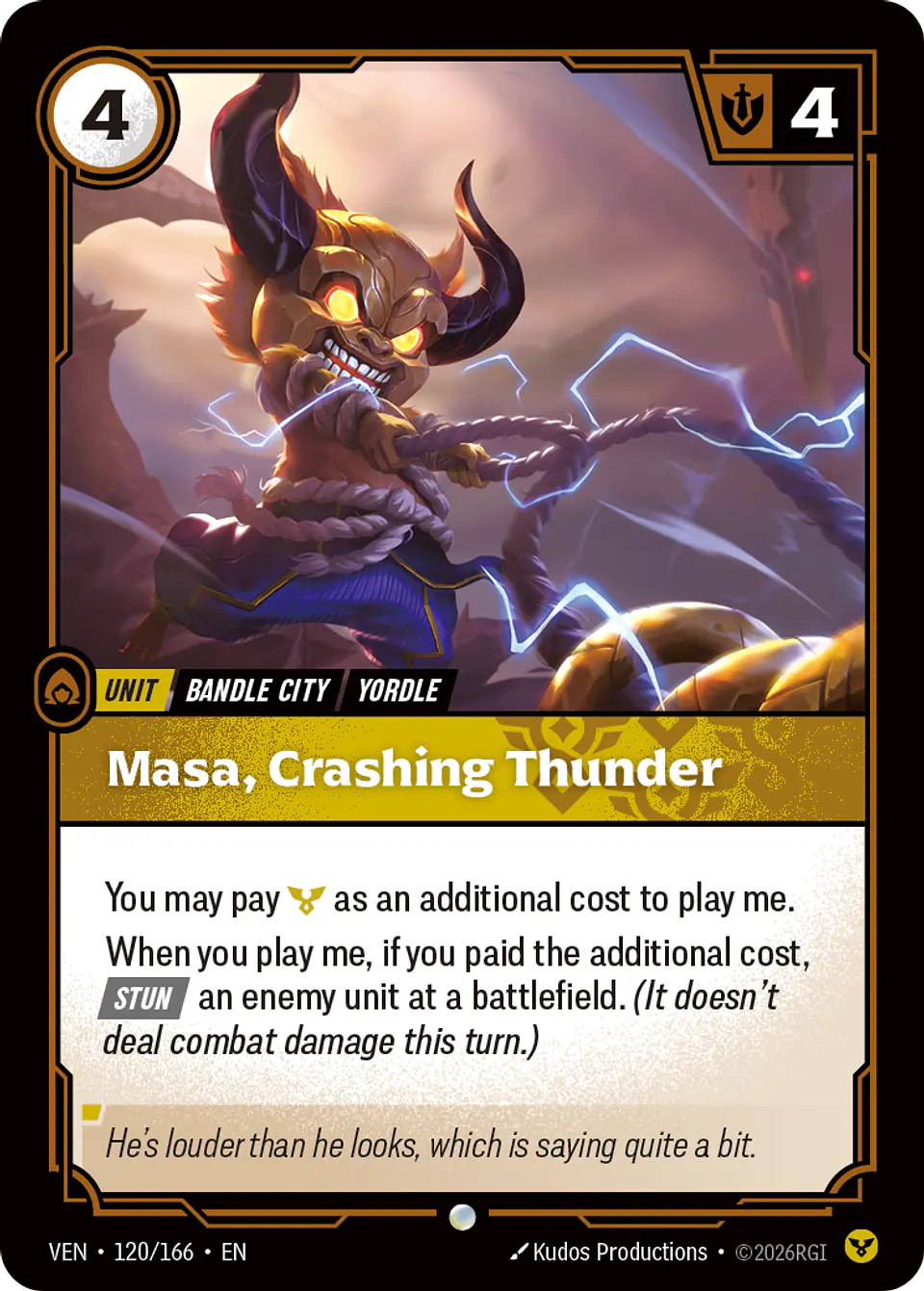 Masa, Crashing Thunder 1