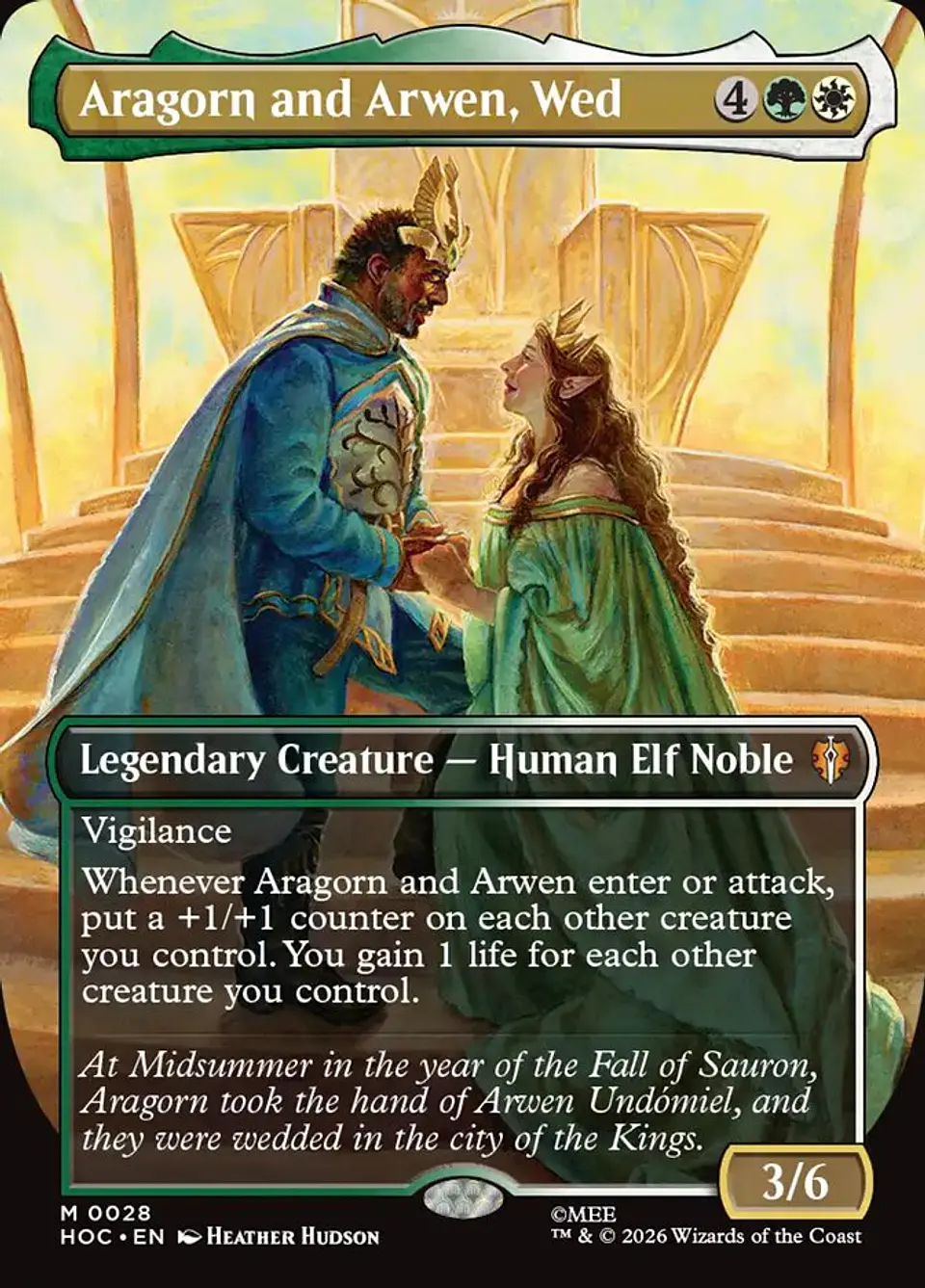Aragorn and Arwen, Wed 1