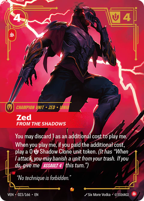 Zed, From the Shadows