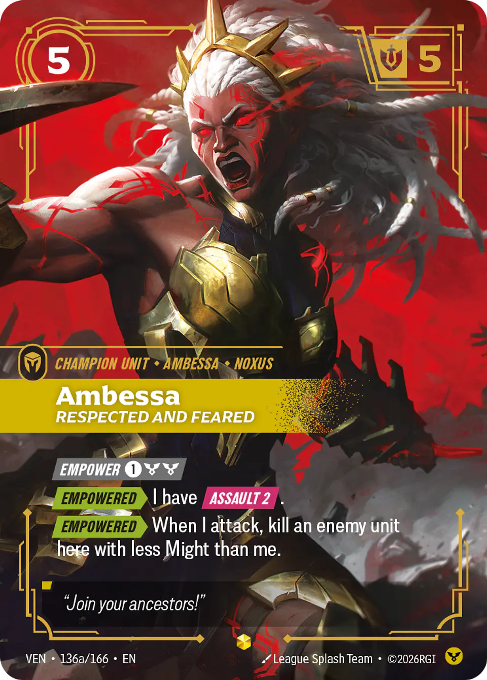 Ambessa, Respected and Feared (Alternate Art) 1