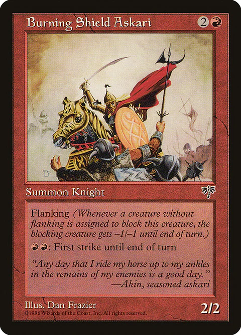 Burning Shield Askari (Retro Frame)