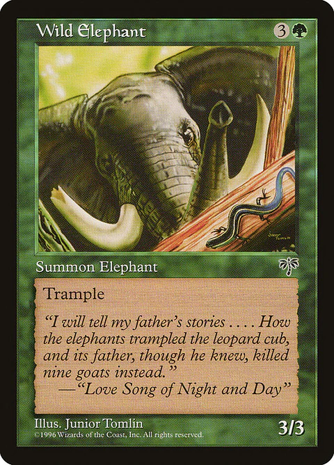 Wild Elephant (Retro Frame)