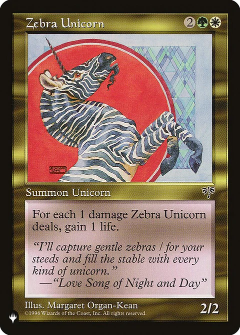 Zebra Unicorn (The List)