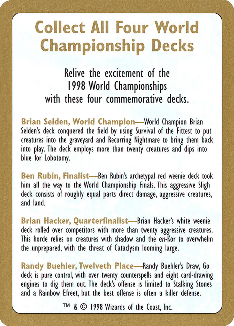 1998 World Championships Ad (Retro Frame) 1