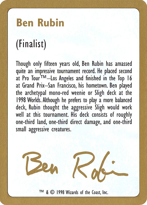 Ben Rubin Bio (Retro Frame)
