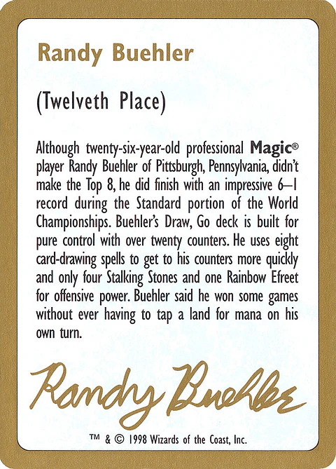 Randy Buehler Bio (Retro Frame)