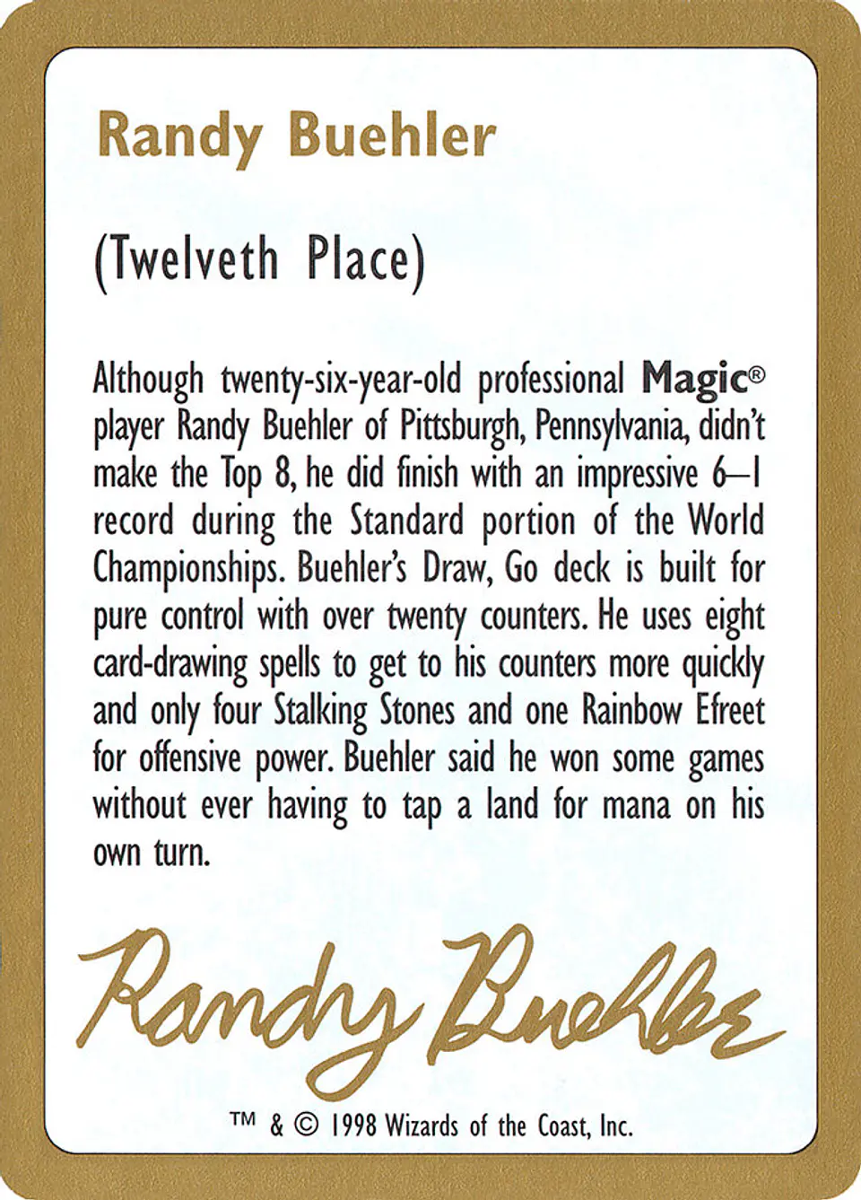 Randy Buehler Bio (Retro Frame) 1
