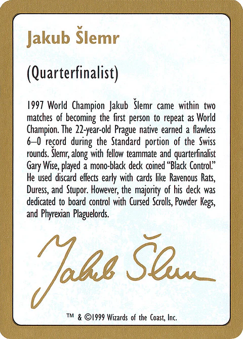 Jakub Šlemr Bio (1999) (Retro Frame)