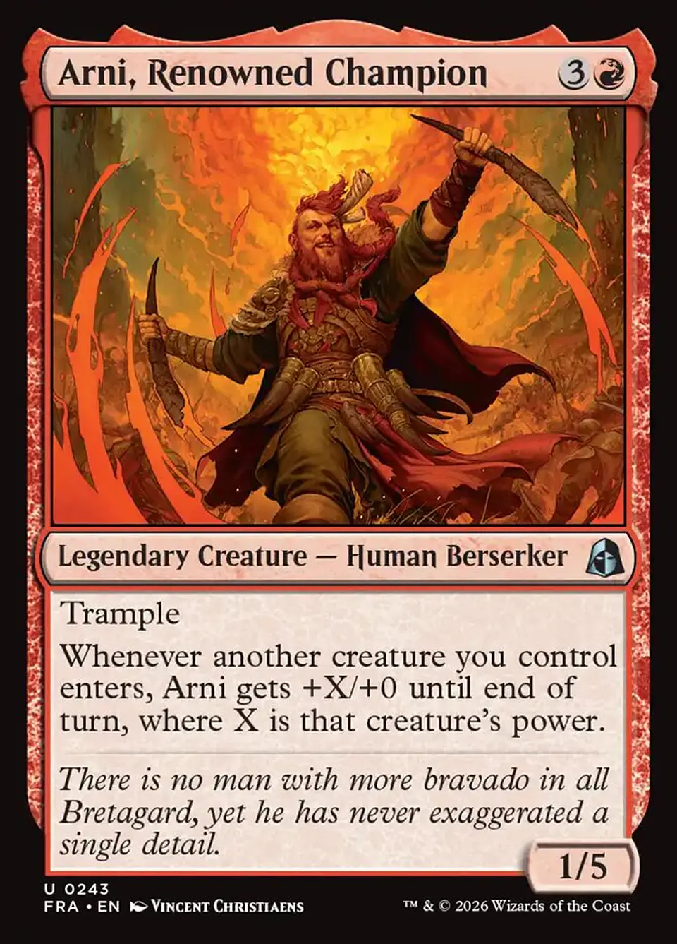 Arni, Renowned Champion 1