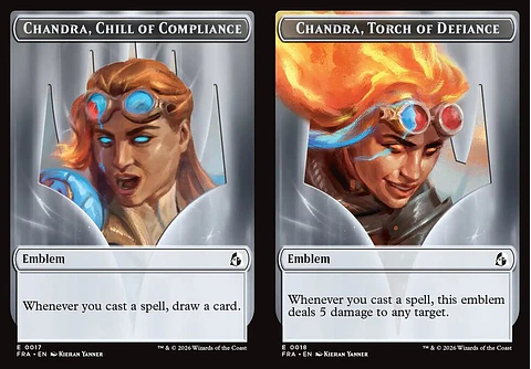 Chandra, Chill of Compliance Emblem // Chandra, Torch of Defiance Emblem