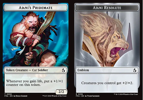 Ajani's Pridemate // Ajani Resolute Emblem
