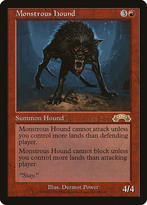 Monstrous Hound (Pre-release) (Retro Frame)