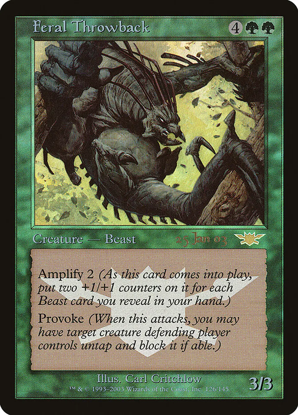 Feral Throwback (Pre-release) (Retro Frame) 1