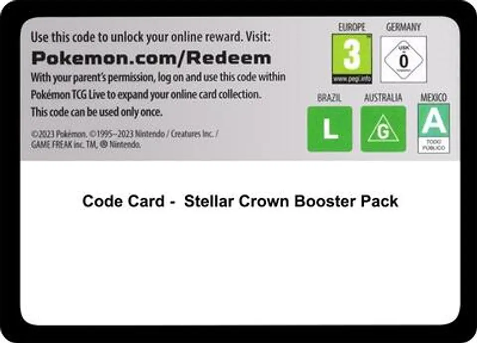 Código online · Stellar Crown Booster Pack 1