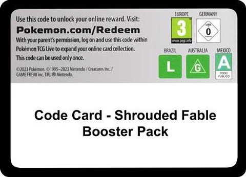 Código online · Shrouded Fable Booster Pack