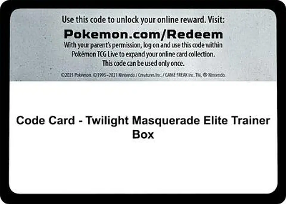 Código online · Twilight Masquerade Elite Trainer Box 1