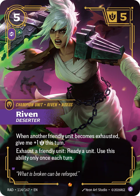 Riven, Deserter