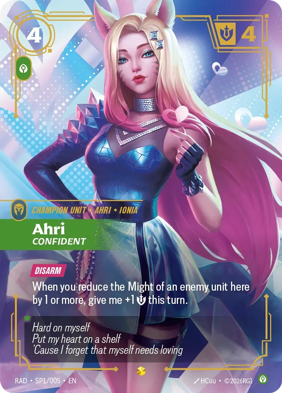 Ahri, Confident (K/DA Special Art Card) 1