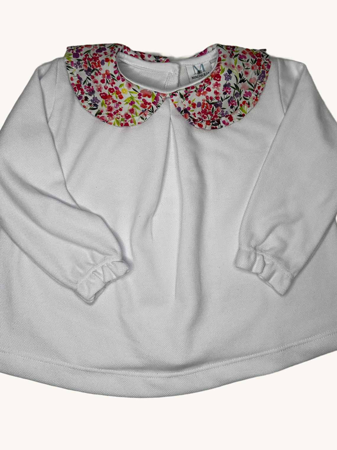 Polera Flor Cuello Fucsia  1