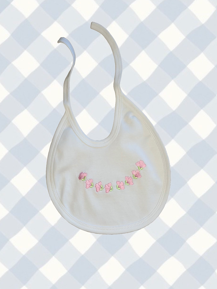 Babero Algodón Pima Flores 1