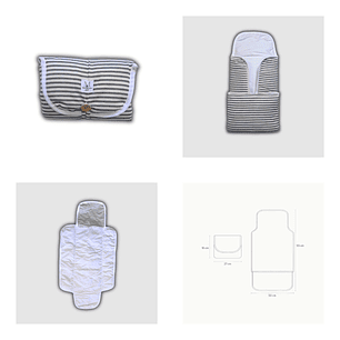 Mudador Portátil Líneas Grises