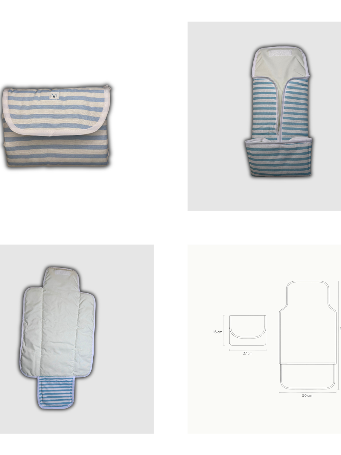 Mudador Portátil Líneas Celeste 2