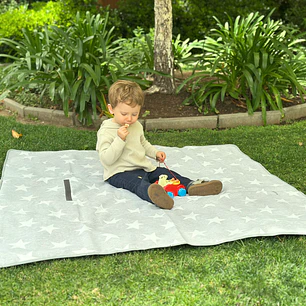 Manta de Picnic Gris Estrellas