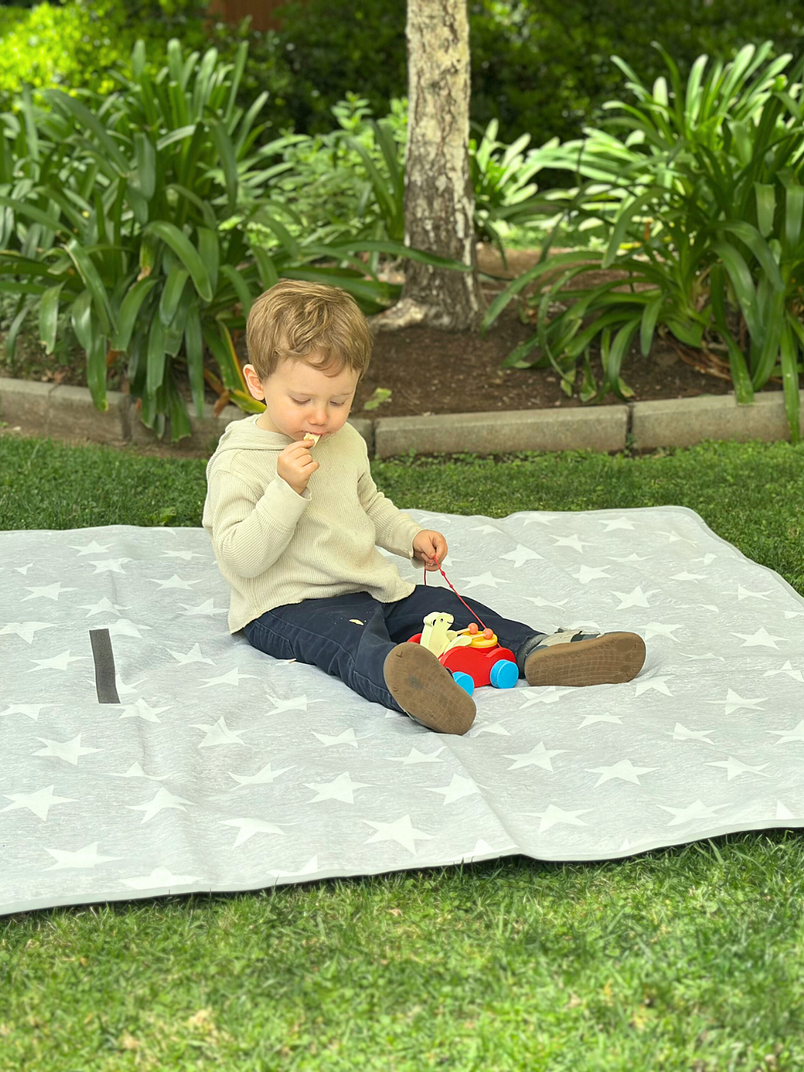 Manta de Picnic Gris Estrellas 3