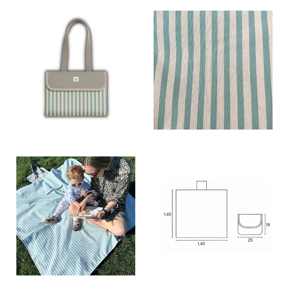 Manta de Picnic Líneas Verdes 3