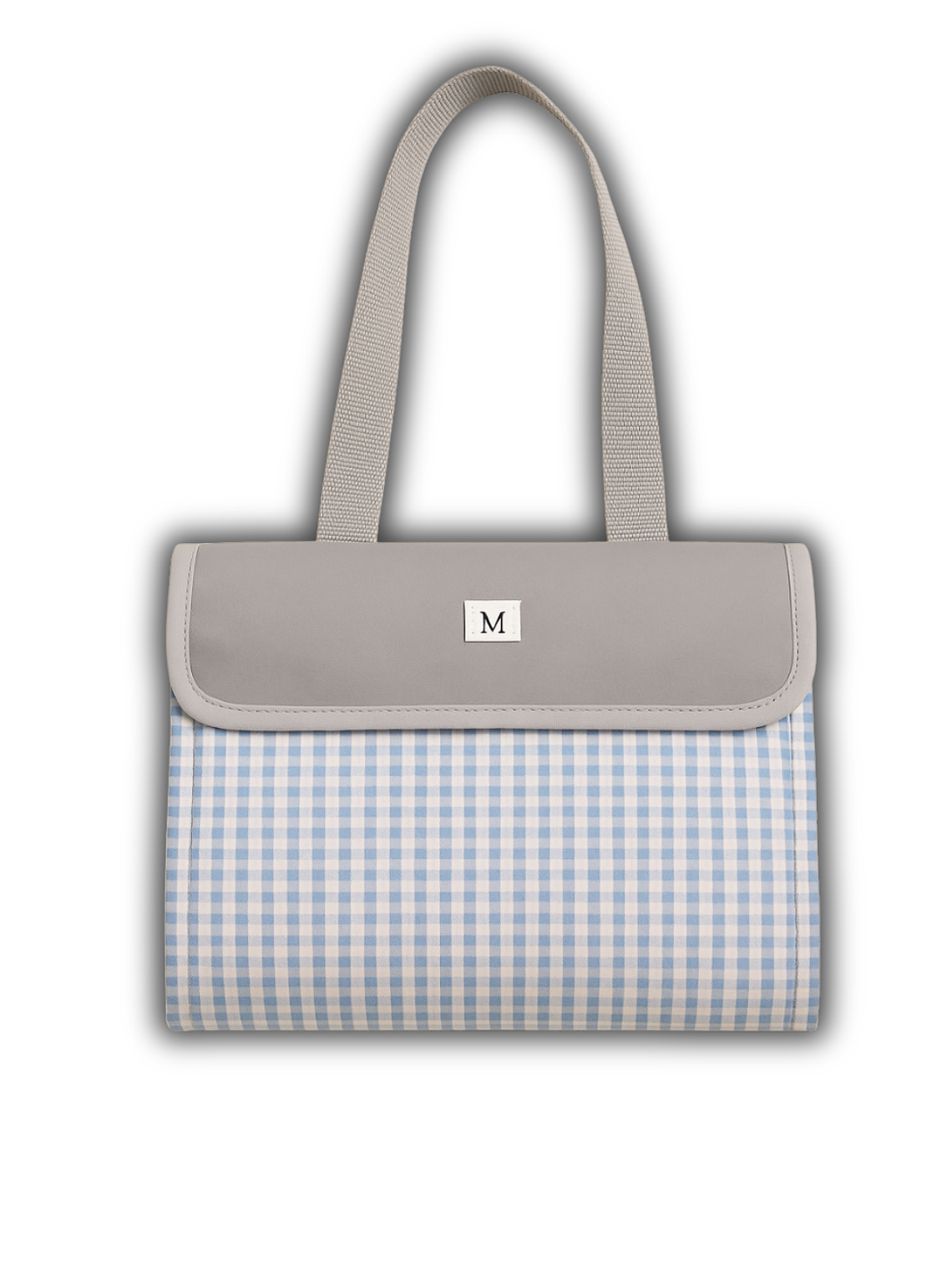 Manta de Picnic Vichy Celeste 1