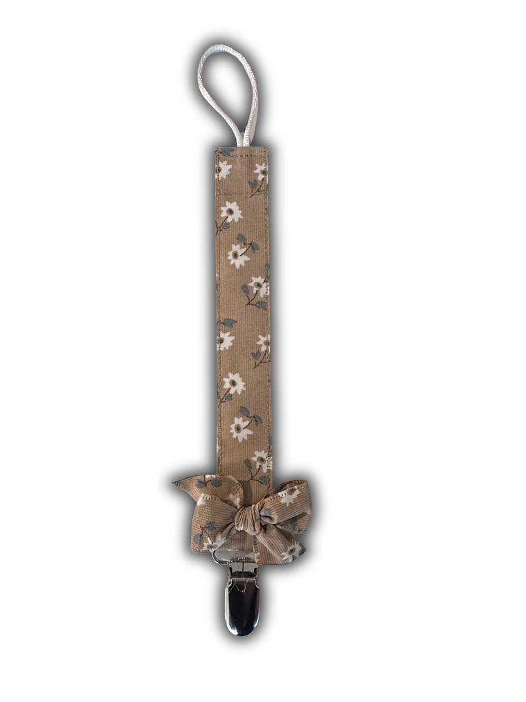 Porta Chupete Floreado Mostaza Cintita 1