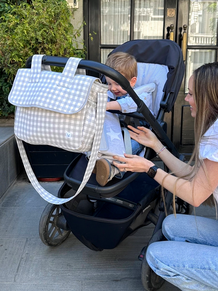 Bolso de Coche Vichy Gris Cuadros Grandes 2