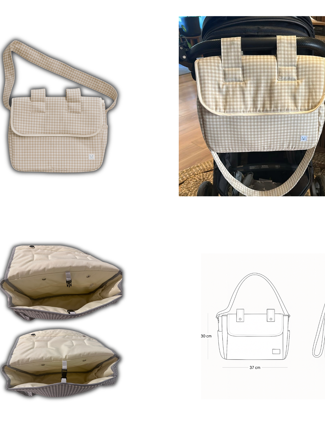 Bolso de Coche Vichy Beige 3