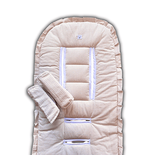 Colchoneta Protector de Coche Vichy Beige 