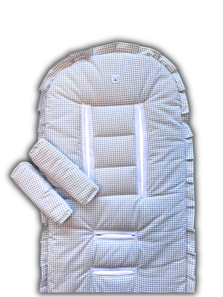 Colchoneta Protector de Coche Vichy Gris 1